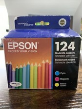 Epson 124 Cyan, Magenta, Yellow Ink Cartridges (T124520)  | EXP. Feb. 2013 | New picture