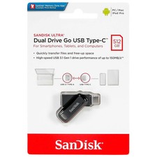 SanDisk 512GB Ultra Dual Drive Go USB Type-C Flash Drive SDDDC3-512G-G46 picture