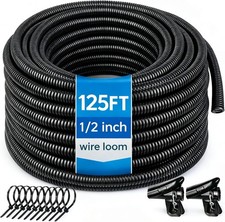 Automotive Wire Loom 1/2 Inch 125 Ft Flame Retardant Split Tubing picture