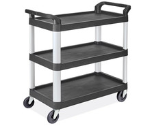Utility Cart 3 Tier Rolling  Heavy Duty Black 40 x20 x38 picture