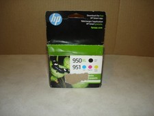 Genuine HP 950XL High Yield Black & 951 Color Ink Cartridges - June 2026 picture