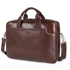 Leather Laptop Briefcase Bag for Men, 16 Inch, Coffee, Executive picture