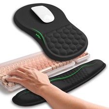 Hokafenle 2in1 Combination, Wave Keyboard Wrist Rest and 2 in 1 set, Black picture