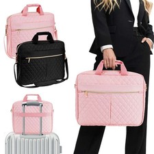 Quilted Women Laptop Bag Crossbody Shoulder Travel Office Notebook Carrying Case picture