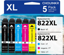 5Pack 822XL T882XL Ink Cartridge For Epson WorkForce Pro WF-3820 WF-4834 WF-4833 picture