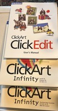 Vtg. 1999 Broderbund Click Art 20 CDs & Users Manual. All CDs EX Or Better. XH picture