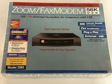 Zoom FaxModem Model 2985 External 56k USB, New In Box, Vintage Old Stock picture