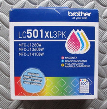 Brother Genuine LC501XL3PK 3-Pack High Yield Cyan Magenta Yellow Ink Cartridges picture
