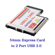 54mm Express Card Expresscard to 2 Port USB 3.0 Adapter for Laptop NEC Chip picture