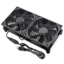mm USB Router Cooling Fan Pad Dual 120mm 3-Speed 5V Modem DVR Laptop picture
