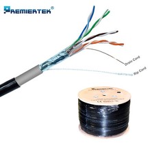OUTDOOR SHIELD CAT5E FTP 1000FT DIRECT BURIAL ETHERNET LAN NETWORK CABLE WOODEN picture