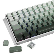 SDYZ XVX Shine Through Gradient Seaweed Green Keycaps - 136 Keys, Side Print, Do picture