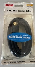 RCA 6 ft RG6 Coaxial Cable VH606, Black, Superior, Satellite Ready, For TVs/VCRs picture