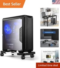 Versatile Under Desk CPU Stand with 4 Wheels - Fits Most PCs - 60lbs Capacity picture