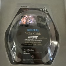 Topzone VGA Cable 18ft 5.4M  Gold Plated Monitor Cord PC Laptop TV Projector picture