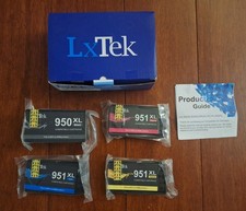 LXTek 951XL Ink Cartridges Magenta, Cyan, Black & 951XL Yellow Unopened picture