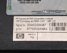 HP Compaq dc7600 CMT Optical Floppy Drive Mounting Screws picture