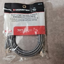 Monster Just Hook It Up Cat 6 Network Cable Enhanced 550 MHz Grey 7FT 140277-00 picture