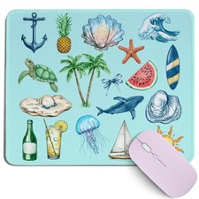 Cz tulip Light Blue Summer Beach Mouse Pad,Small Summer Ocean Mouse Pads,Cute... picture