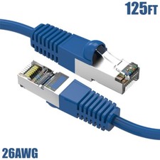 125FT Cat5E RJ45 Ethernet LAN Network FTP Shielded Patch Cable Copper 26AWG Blue picture