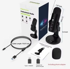 USB Microphone for PC Mac Gaming Recording Stream Podcast, Computer Condenser Mi picture