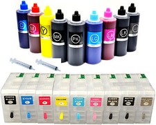 9x80ml Refillable Compatible Cartridge+9x100ml UltraChrom K3 ink for Stylus 3800 picture