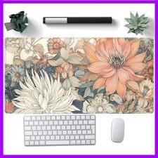 Japanese Floral Desk Mat Boho Aesthetic Flower Desk Matt for Desktop Large XX... picture
