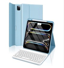 TQQ Magnetic Wireless Keyboard Case for iPad Pro 13-inch M4 2024 Blue Stand picture