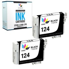 2PK Replacement for Epson T124 124 Black Ink Cartridge Fits Stylus Workforce 320 picture