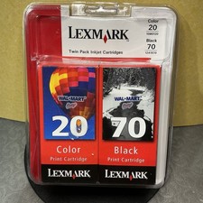 Lexmark 70/20 Black & Color Twin Pack Inkjet Cartridges NEW Clamshell Packaging picture