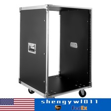 19 Inch 16U 4 Post Server Rack Open Frame Rolling Network Data Rack w/ Casters picture