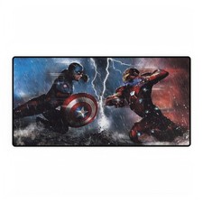 Captain America Vs Iron Man Rain Storm Clash Mouse Pad Desk Mats Marvel Comics picture
