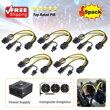 5pcs PCIE 6 pin Female to Dual PCI-E 6+2 pin 8P Male GPU Power Cable Splitter picture