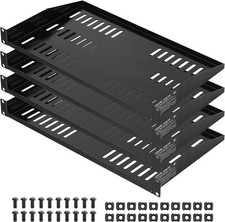 VEVOR 4PCS 1U Server Rack Shelf Universal Vented Rack Mount Cantilever Tray picture