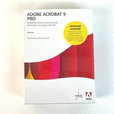 Adobe Acrobat 9 Pro Upgrade Windows Software 22020773 Vintage 2008 NOS Sealed picture