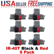 IR-40T Black and Red x 6 Pack Calculator Ink Rollers CP13 NR42 IR40T Sharp Casio picture