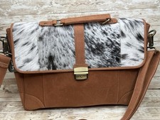 MYRA ~ HAIR ~ ON ~ HIDE ~ LEATHER ~ LAPTOP ~ BAG picture