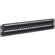 CAT6 Feed-Through Patch Panel, 48 Port, 2U Rackmount, RJ45 Ethernet Patch Pan... picture