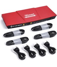 TESmart 4x1 DP KVM Switch | 4K@60Hz Ultra HD | Mechanical & Multimedia Keyboards picture