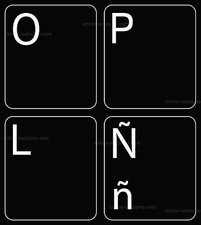 SPANISH LATIN AMERICAN KEYBOARD STICKER FOR COMPUTER NON TRANSPARENT BLACK picture