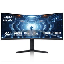 KOORUI 34-inch Curved Ultrawide WQHD 3440×1440 Gaming Monitor, 180Hz 1000R- P... picture