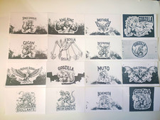 Godzilla and Kaiju Art Print Sticker Set - King Kong, Mothra, Mecha Godzilla picture