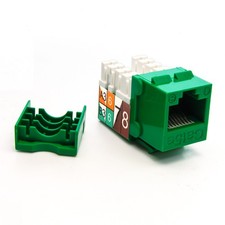5 Pack of CAT5E RJ45 110 Type Keystone Jack Green picture