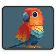Low Poly Colorful Parrot Gaming Mouse Pad | Cute Bird Desk Mat picture