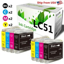 8 Pack LC51 Ink Cartridge for MFC-3360C MFC-685CW MFC-885CW DCP-130C Printer picture