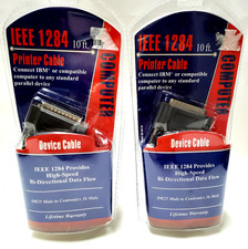 10ft IEEE 1284 Parallel Printer Cables 2 Brand New  Computer TriQuest Technology picture
