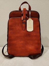 New W/tags CLUCI Genuine Brown Leather Laptop Backpack Bag Unisex picture