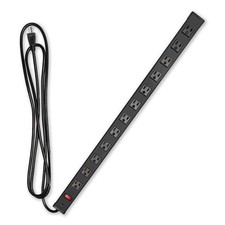 12 Outlet Surge Protector Power Strip-14/3 Black Aluminum-9 Ft Extension Cord picture