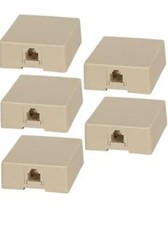 Telephone Surface Jack Dual Modular Ivory RJ11 Steren 300-146IV Fast Shipping picture