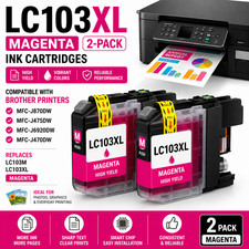 LC103XL Magenta Ink Cartridges 2-Pack for Brother MFC-J870DW J475DW J6920DW picture